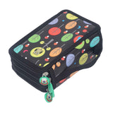 Darrahopens Home & Garden > Home Office Accessories > Pens & Pencils Colored Pencil Case Pencil Holder with Zipper Closure Large Capacity Pencil Case Foldable Colored Pencil Bag Cartoon Black 4 Layers 72 Holes In Australia - Darrahopens
