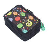Darrahopens Home & Garden > Home Office Accessories > Pens & Pencils Colored Pencil Case Pencil Holder with Zipper Closure Large Capacity Pencil Case Foldable Colored Pencil Bag Cartoon Black 4 Layers 72 Holes In Australia - Darrahopens