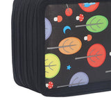 Darrahopens Home & Garden > Home Office Accessories > Pens & Pencils Colored Pencil Case Pencil Holder with Zipper Closure Large Capacity Pencil Case Foldable Colored Pencil Bag Cartoon Black 4 Layers 72 Holes In Australia - Darrahopens