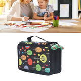Darrahopens Home & Garden > Home Office Accessories > Pens & Pencils Colored Pencil Case Pencil Holder with Zipper Closure Large Capacity Pencil Case Foldable Colored Pencil Bag Cartoon Black 4 Layers 72 Holes In Australia - Darrahopens