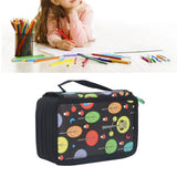 Darrahopens Home & Garden > Home Office Accessories > Pens & Pencils Colored Pencil Case Pencil Holder with Zipper Closure Large Capacity Pencil Case Foldable Colored Pencil Bag Cartoon Black 4 Layers 72 Holes In Australia - Darrahopens