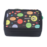 Darrahopens Home & Garden > Home Office Accessories > Pens & Pencils Colored Pencil Case Pencil Holder with Zipper Closure Large Capacity Pencil Case Foldable Colored Pencil Bag Cartoon Black 4 Layers 72 Holes In Australia - Darrahopens