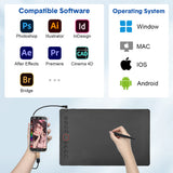 Darrahopens Home & Garden > Home Office Accessories > Pens & Pencils Digital Graphics Tablet Drawing Pad 8192 Levels Large Working Area 285x180mm Compatible with Win/MacOS Support PC/Mobile for Drawing Designing Teaching