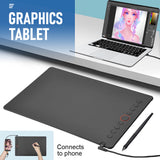 Darrahopens Home & Garden > Home Office Accessories > Pens & Pencils Digital Graphics Tablet Drawing Pad 8192 Levels Large Working Area 285x180mm Compatible with Win/MacOS Support PC/Mobile for Drawing Designing Teaching