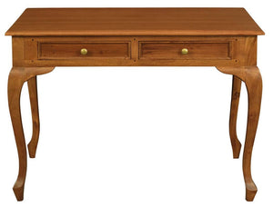 Darrahopens Home & Garden > Home Office Accessories Queen Anne 2 Drawer Desk (Light Pecan)