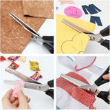 Darrahopens Home & Garden > Home Office Accessories > Scissors Stainless Steel Zigzag Fabric Scissors with Comfort Grip for Sewing Compatible with Cisea for Adults and Children