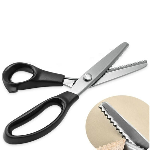 Darrahopens Home & Garden > Home Office Accessories > Scissors Stainless Steel Zigzag Fabric Scissors with Comfort Grip for Sewing Compatible with Cisea for Adults and Children