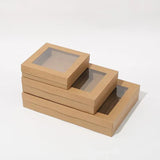 Darrahopens Home & Garden > Home Office Accessories > Shipping Supplies 50pcs Bakery Cake Packaging Boxes with Visible Open Window Lunch Boxes - L In Australia - Darrahopens