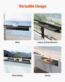 Darrahopens Home & Garden > Home Office Accessories > Shipping Supplies VEVOR Balcony Hanging Table, 12 x 48 in Folding Balcony Railing Table, Outdoor Balcony Bar Table for Railings, 50 lbs Loading, Fit Railing from 1" to 4.3", Serving Table for Patio & Deck