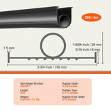 Darrahopens Home & Garden > Home Office Accessories > Shipping Supplies VEVOR Garage Door Seals Bottom Rubber, U Shape +O Ring Combination Garage Door Bottom Weather Seal, 20ft Weatherproofing Garage Door Seal, 5/16 inch T-ends and 3 3/4 inch Width, for Doors, Black