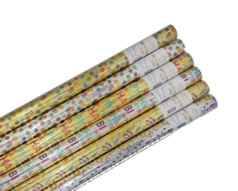 Darrahopens Home & Garden > Home Office Accessories > Tape & Dispensers bulk 50 Foiled Celebration Gift Wrap 70Cmx2M Core