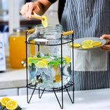 Darrahopens Home & Garden > Home Office Accessories > Tape & Dispensers CARLA HOME 5L Glass Drink Dispenser with Metal Stand, Wide Mouth Beverage Jar & Stainless Steel Tap for Lemonade, Iced Tea, Water & Fruit-Infused Drinks