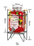 Darrahopens Home & Garden > Home Office Accessories > Tape & Dispensers CARLA HOME 5L Glass Drink Dispenser with Metal Stand, Wide Mouth Beverage Jar & Stainless Steel Tap for Lemonade, Iced Tea, Water & Fruit-Infused Drinks