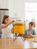 Darrahopens Home & Garden > Home Office Accessories > Tape & Dispensers CARLA HOME 5L Glass Drink Dispenser with Metal Stand, Wide Mouth Beverage Jar & Stainless Steel Tap for Lemonade, Iced Tea, Water & Fruit-Infused Drinks