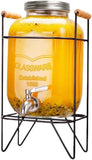 Darrahopens Home & Garden > Home Office Accessories > Tape & Dispensers CARLA HOME 5L Glass Drink Dispenser with Metal Stand, Wide Mouth Beverage Jar & Stainless Steel Tap for Lemonade, Iced Tea, Water & Fruit-Infused Drinks