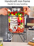 Darrahopens Home & Garden > Home Office Accessories > Tape & Dispensers CARLA HOME 5L Glass Drink Dispenser with Metal Stand, Wide Mouth Beverage Jar & Stainless Steel Tap for Lemonade, Iced Tea, Water & Fruit-Infused Drinks