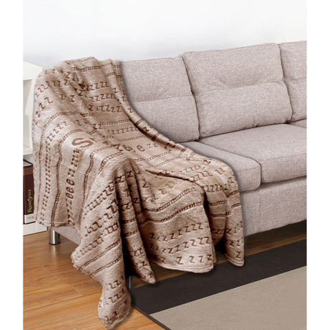 Darrahopens Home & Garden > Home Office Accessories > Tape & Dispensers Embossed Print Throw Latte Snooze