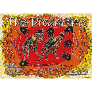 Darrahopens Home & Garden > Home Office Accessories The Dreamtime - 2024 Rectangle Wall Calendar 16 Months Aboriginal Art New Year
