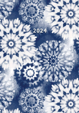 Darrahopens Home & Garden > Home Office Accessories Tie-dye 2024 A5 Padded Cover Diary Premium Planner Book Christmas New Year Gift