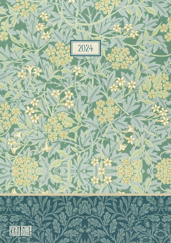 Darrahopens Home & Garden > Home Office Accessories William Morris Jasmine 2024 A5 Padded Cover Diary Premium Planner New Year Gift