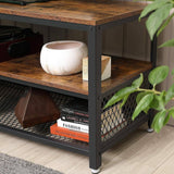 Darrahopens Home & Garden Industrial TV Stand 60 Inches, Rustic Brown