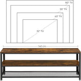 Darrahopens Home & Garden Industrial TV Stand 60 Inches, Rustic Brown