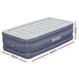 Darrahopens Home & Garden > Inflatable Mattress Bestway Mattress Air Bed Single Size 51CM Inflatable Camping Beds Home Outdoor
