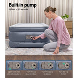 Darrahopens Home & Garden > Inflatable Mattress Bestway Mattress Air Bed Single Size 51CM Inflatable Camping Beds Home Outdoor