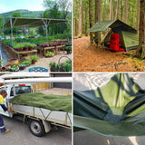 Darrahopens Home & Garden KILIROO 3X3m Heavy Duty Waterproof Sun Blocked Dustproof Canvas Tarp Army Green