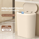 Darrahopens Home & Garden > Kitchen Bins > Automatic Bins Beige and Brown Smart Sensor Trash Can – 15L Capacity, Compact Design for Home Use with Automatic Induction Opening(Three sensor modes)