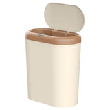 Darrahopens Home & Garden > Kitchen Bins > Automatic Bins Beige and Brown Smart Sensor Trash Can – 15L Capacity, Compact Design for Home Use with Automatic Induction Opening(Three sensor modes)