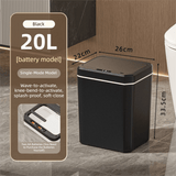 Darrahopens Home & Garden > Kitchen Bins > Automatic Bins Black Smart Sensor Trash Can – 20L Capacity, Touch-Free Operation with Odor-Blocking & Waterproof Design