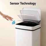 Darrahopens Home & Garden > Kitchen Bins > Automatic Bins Devanti 72L Sensor Bin Rubbish Bins 4-in-1 Compartment Stainless Steel Trash Can White In Australia - Darrahopens