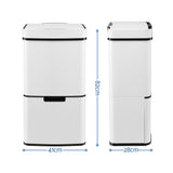 Darrahopens Home & Garden > Kitchen Bins > Automatic Bins Devanti 72L Sensor Bin Rubbish Bins 4-in-1 Compartment Stainless Steel Trash Can White In Australia - Darrahopens