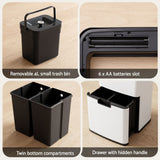 Darrahopens Home & Garden > Kitchen Bins > Automatic Bins Devanti 72L Sensor Bin Rubbish Bins 4-in-1 Compartment Stainless Steel Trash Can White In Australia - Darrahopens