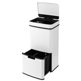 Darrahopens Home & Garden > Kitchen Bins > Automatic Bins Devanti 72L Sensor Bin Rubbish Bins 4-in-1 Compartment Stainless Steel Trash Can White In Australia - Darrahopens