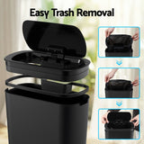 Darrahopens Home & Garden > Kitchen Bins > Automatic Bins Devanti Automatic Trash Bin with Lid 25L Motion Sensor Kitchen Bin Touchless Garbage Can Plastic Slim Rubbish Bin with Liner Holder for Kitchen, Home, Office, Black