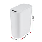 Darrahopens Home & Garden > Kitchen Bins > Automatic Bins Devanti Automatic Trash Bin with Lid 25L Motion Sensor Kitchen Bin Touchless Garbage Can Plastic Slim Rubbish Bin with Liner Holder for Kitchen, Home, Office, White