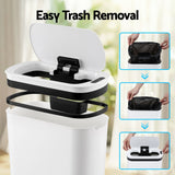 Darrahopens Home & Garden > Kitchen Bins > Automatic Bins Devanti Automatic Trash Bin with Lid 25L Motion Sensor Kitchen Bin Touchless Garbage Can Plastic Slim Rubbish Bin with Liner Holder for Kitchen, Home, Office, White