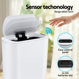 Darrahopens Home & Garden > Kitchen Bins > Automatic Bins Devanti Automatic Trash Bin with Lid 25L Motion Sensor Kitchen Bin Touchless Garbage Can Plastic Slim Rubbish Bin with Liner Holder for Kitchen, Home, Office, White