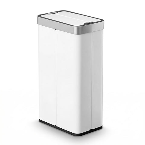 Darrahopens Home & Garden > Kitchen Bins > Automatic Bins Devanti Rubbish Bin 70L Automatic Sensor Kitchen Bin, Slim Smart Garbage Can Touchless Rectangular with Liner Holder, Fully Closed Lid for Bedroom, Bathroom, Living Room, White