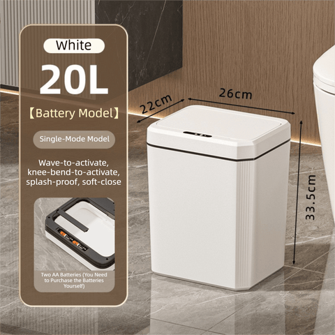 Darrahopens Home & Garden > Kitchen Bins > Automatic Bins White Smart Sensor Trash Can – 20L Capacity, Touch-Free Operation with Odor-Blocking & Waterproof Design