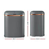 Darrahopens Home & Garden > Kitchen Bins Devanti 38L Motion Sensor Bin Rubbish Automatic Grey