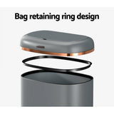 Darrahopens Home & Garden > Kitchen Bins Devanti 38L Motion Sensor Bin Rubbish Automatic Grey
