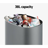 Darrahopens Home & Garden > Kitchen Bins Devanti 38L Motion Sensor Bin Rubbish Automatic Grey