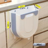 Darrahopens Home & Garden > Kitchen Bins > Foldable Bins 1 Portable Folding Trash Can with Hook - Modern Minimalist Rectangular Design, Space-Saving Durable Plastic Kitchen Bathroom Trash Can, No Power Required, Easy-Clean Surface.blue