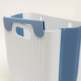 Darrahopens Home & Garden > Kitchen Bins > Foldable Bins 1 Portable Folding Trash Can with Hook - Modern Minimalist Rectangular Design, Space-Saving Durable Plastic Kitchen Bathroom Trash Can, No Power Required, Easy-Clean Surface.blue
