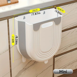 Darrahopens Home & Garden > Kitchen Bins > Foldable Bins 1 Portable Folding Trash Can with Hook - Modern Minimalist Rectangular Design, Space-Saving Durable Plastic Kitchen Bathroom Trash Can, No Power Required, Easy-Clean Surface.grey