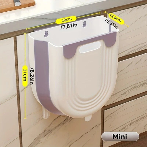 Darrahopens Home & Garden > Kitchen Bins > Foldable Bins 1 Portable Folding Trash Can with Hook - Modern Minimalist Rectangular Design, Space-Saving Durable Plastic Kitchen Bathroom Trash Can, No Power Required, Easy-Clean Surface.purple