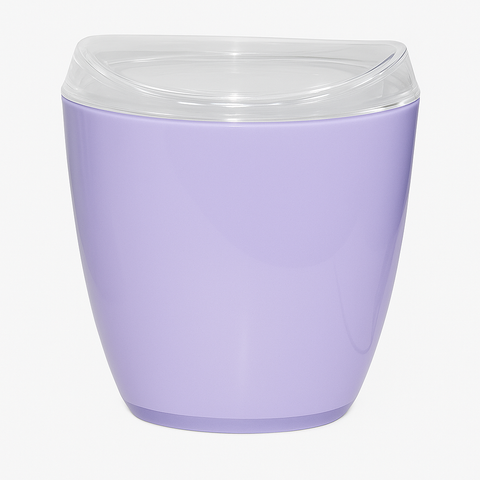 Darrahopens Home & Garden > Kitchen Bins > Foldable Bins Oval Swing Top Waste Rubbish Bin Acrylic Lightweight Compact Bathroom Office in Purple